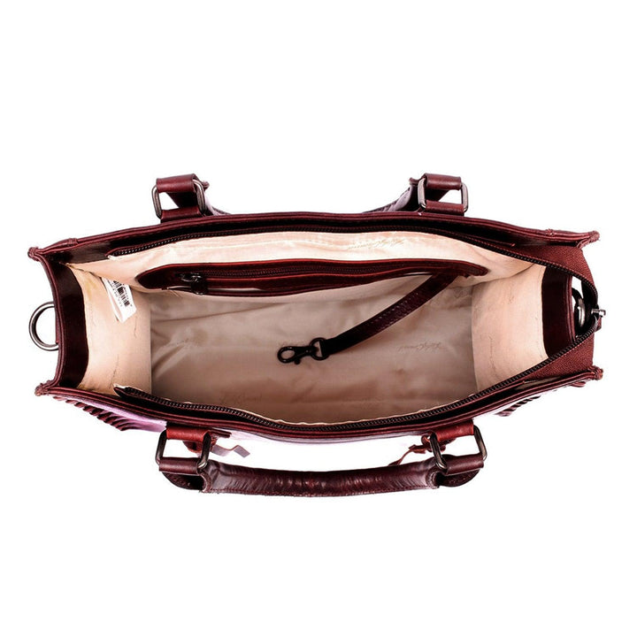 Concealed Carry Emma Leather Satchel — Spacious CCW Purse with Hidden Gun Compartment and Locking Zipper