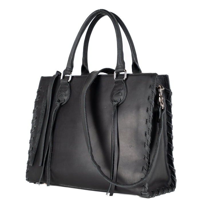 Concealed Carry Emma Leather Satchel — Spacious CCW Purse with Hidden Gun Compartment and Locking Zipper
