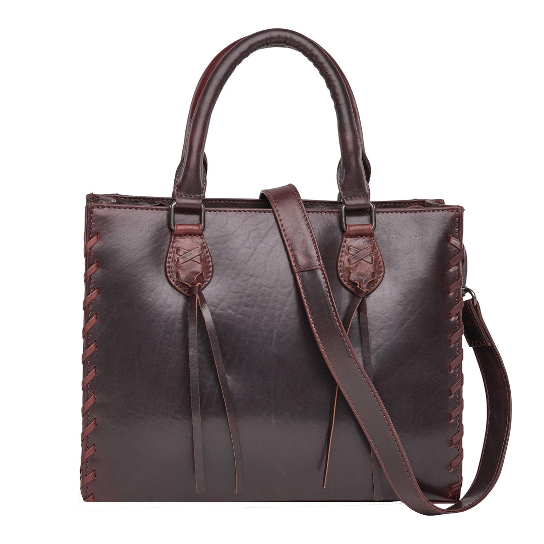 Concealed Carry Emma Leather Satchel — Spacious CCW Purse with Hidden Gun Compartment and Locking Zipper