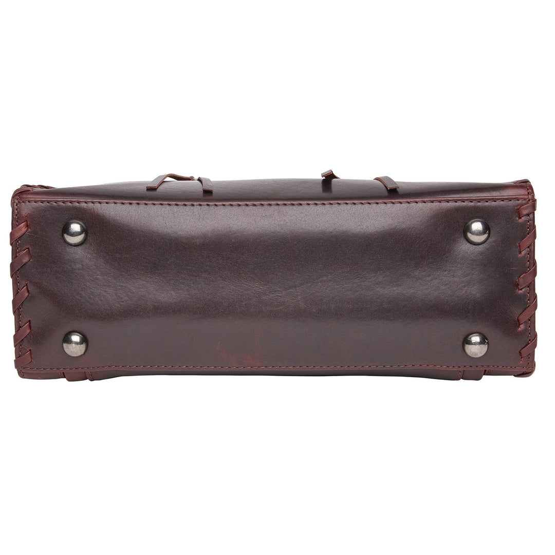 Concealed Carry Emma Leather Satchel — Spacious CCW Purse with Hidden Gun Compartment and Locking Zipper