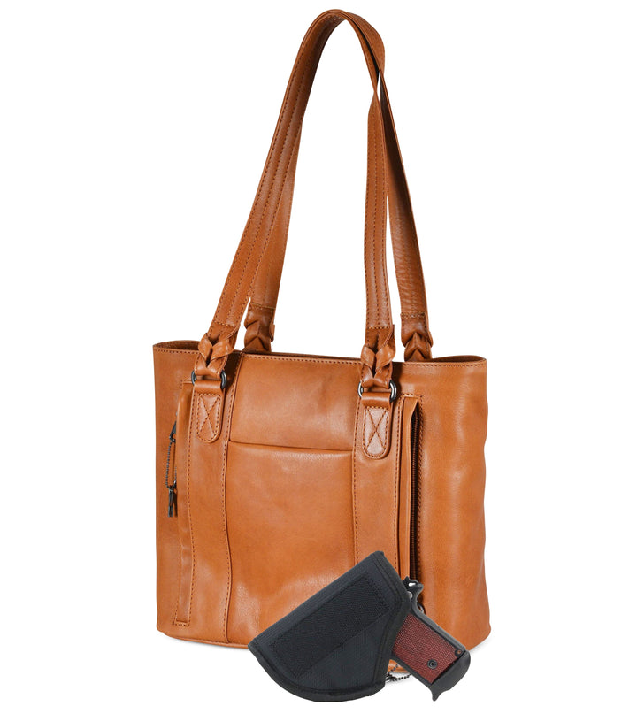 Concealed Carry Peyton Leather Tote for Women by Lady Conceal