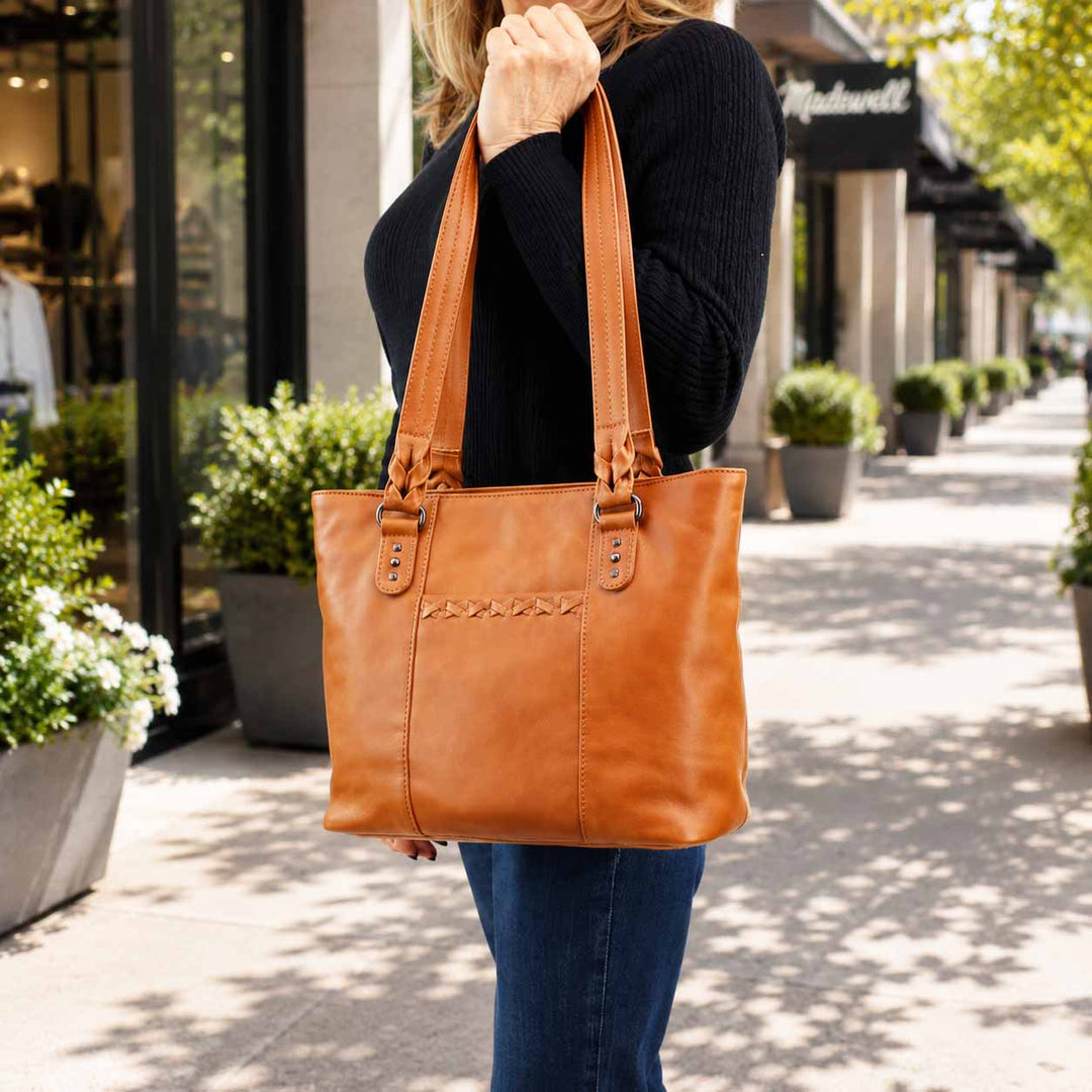 Concealed Carry Peyton Leather Tote for Women by Lady Conceal