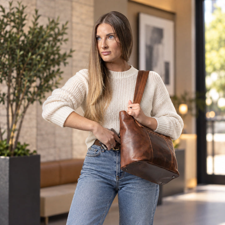 Concealed Carry Peyton Leather Tote for Women by Lady Conceal