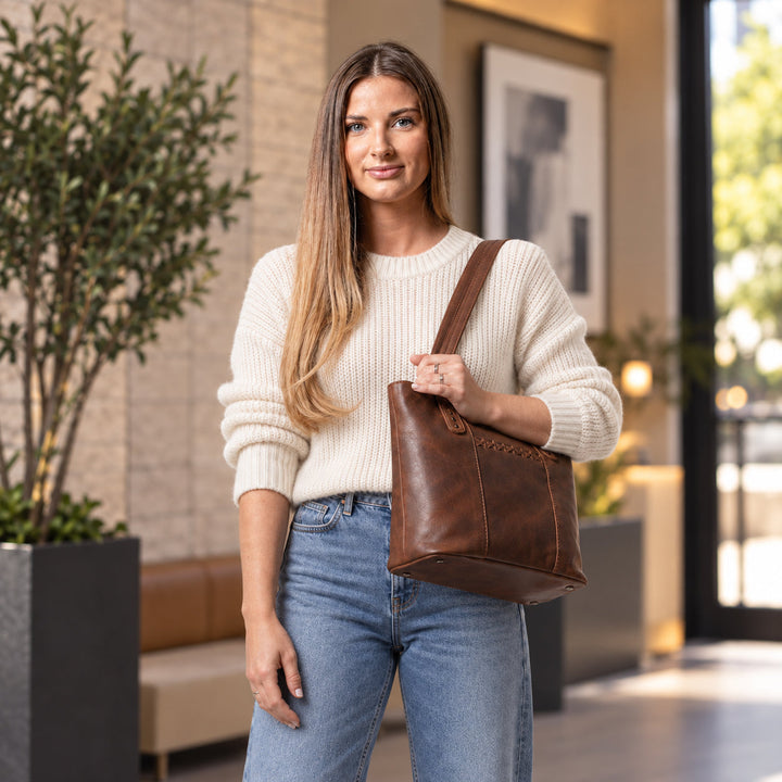 Concealed Carry Peyton Leather Tote for Women by Lady Conceal