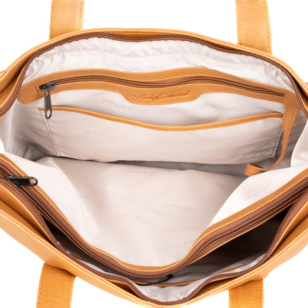 Concealed Carry Reagan Medium Leather Tote by Lady Conceal