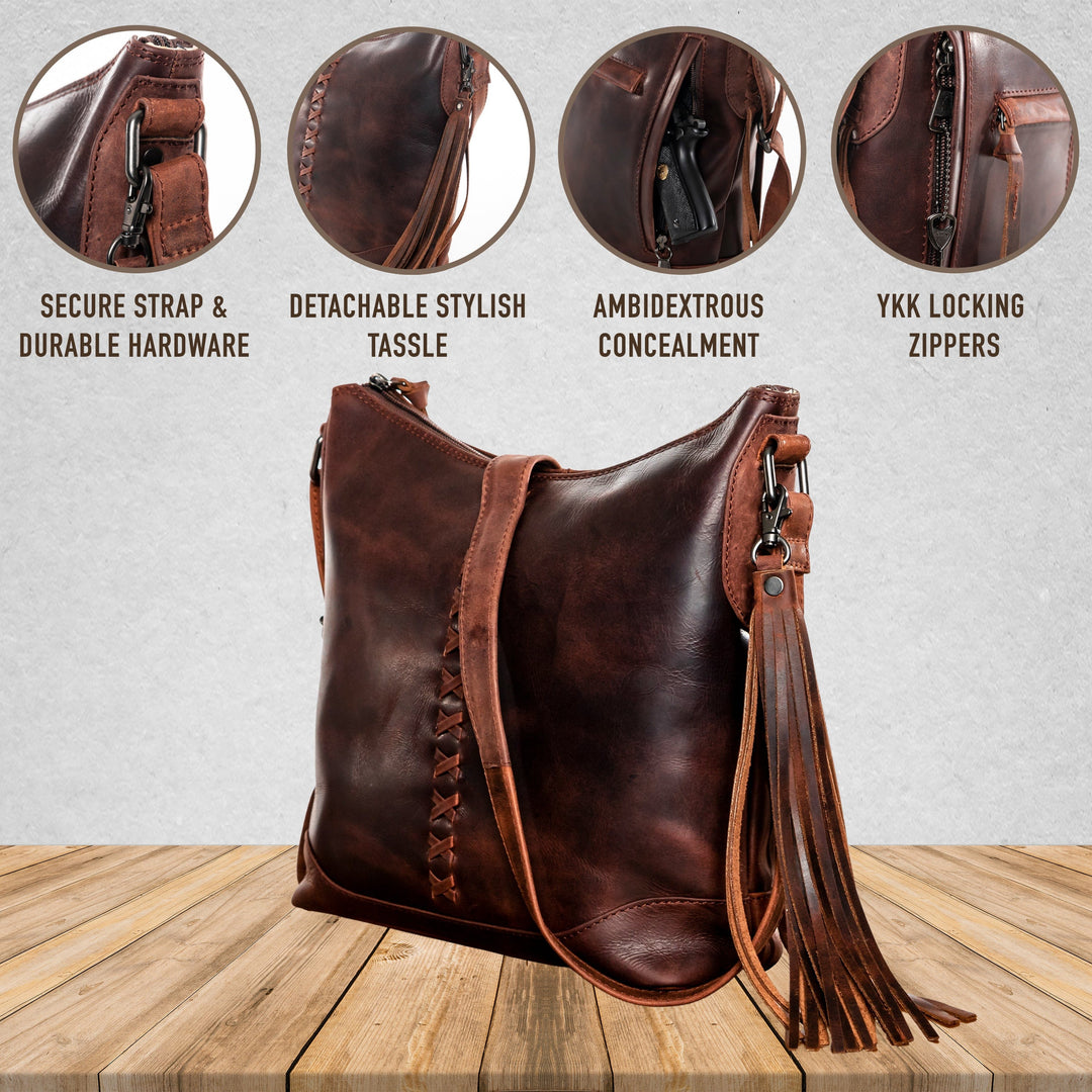 Concealed Carry Purse Blake Leather Crossbody by Lady Conceal