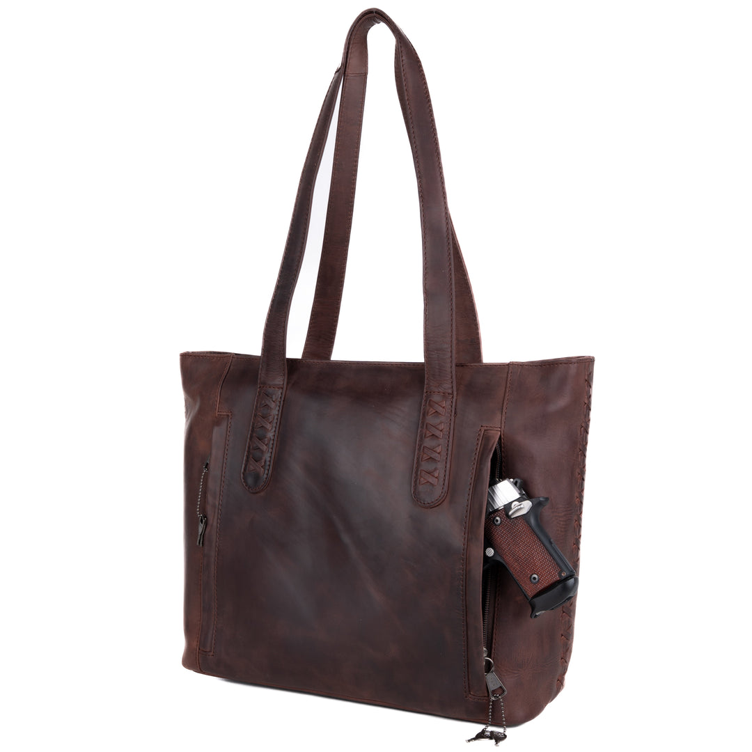Concealed Carry Norah Leather Tote by Lady Conceal