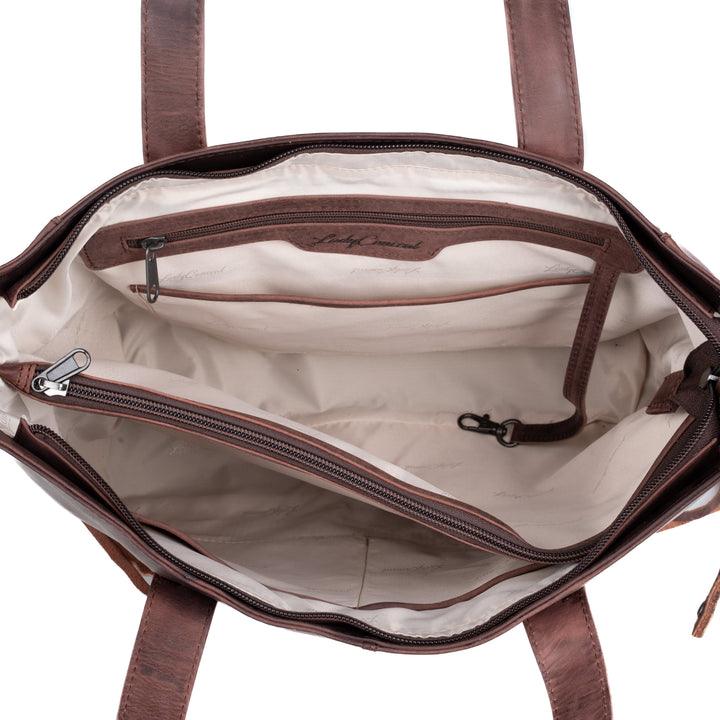 Concealed Carry Reagan Medium Leather Tote by Lady Conceal