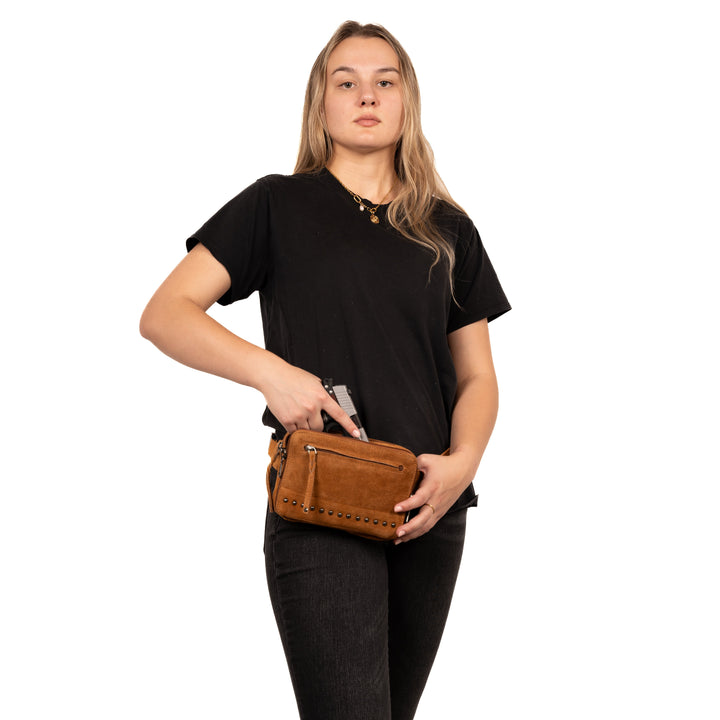 Concealed Carry Kailey Leather Fanny Pack/Sling by Lady Conceal