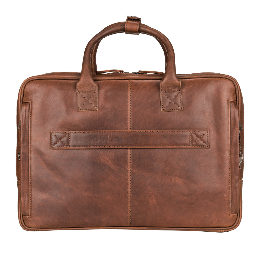 Concealed Carry Hayden Leather Computer Briefcase with RFID Organizer by Lady Conceal — Large CCW Bag Preferred by Men, Fits Laptops & Full-Size Handguns