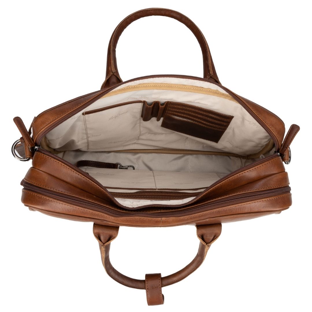 Concealed Carry Hayden Leather Computer Briefcase with RFID Organizer by Lady Conceal — Large CCW Bag Preferred by Men, Fits Laptops & Full-Size Handguns