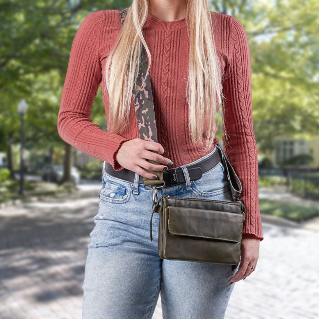Premium Leather Concealed Carry Natasha Crossbody Bag – Stylish Everyday Carry by Lady Conceal