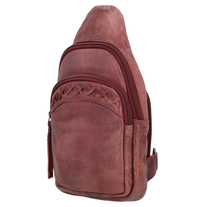 Concealed Carry Unisex Taylor Leather Sling Backpack Sling for Women — Ambidextrous CCW Bag with Universal Holster