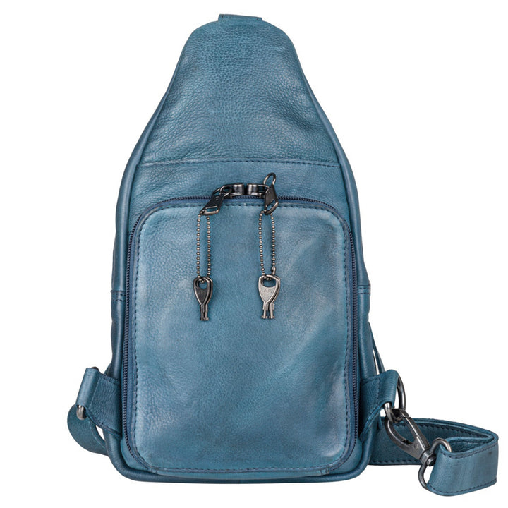 Concealed Carry Unisex Taylor Leather Sling Backpack Sling for Women — Ambidextrous CCW Bag with Universal Holster
