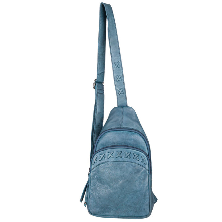 Concealed Carry Unisex Taylor Leather Sling Backpack Sling for Women — Ambidextrous CCW Bag with Universal Holster