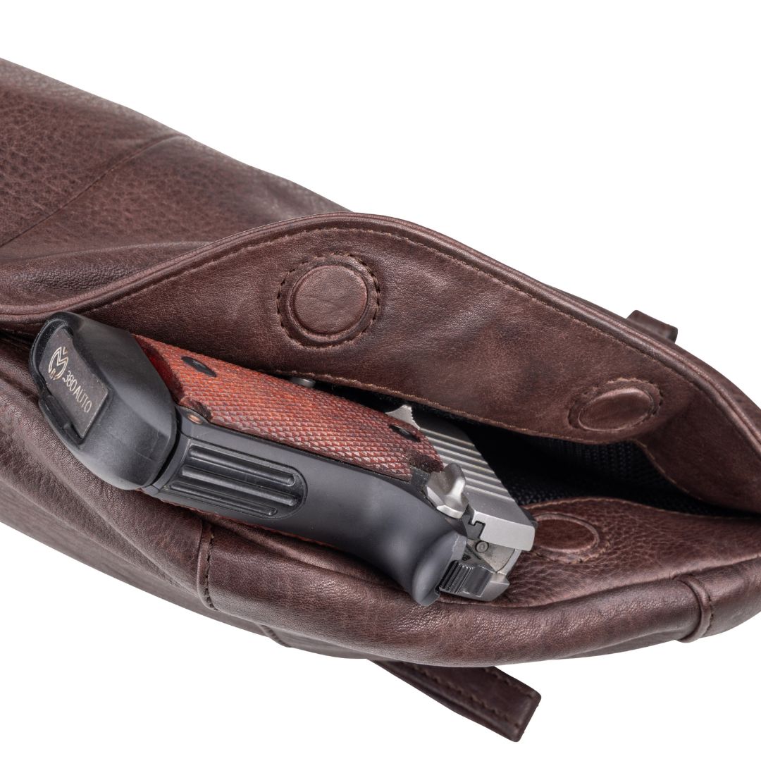 Concealed Carry Charlie Magnetic Leather Sling by Lady Conceal