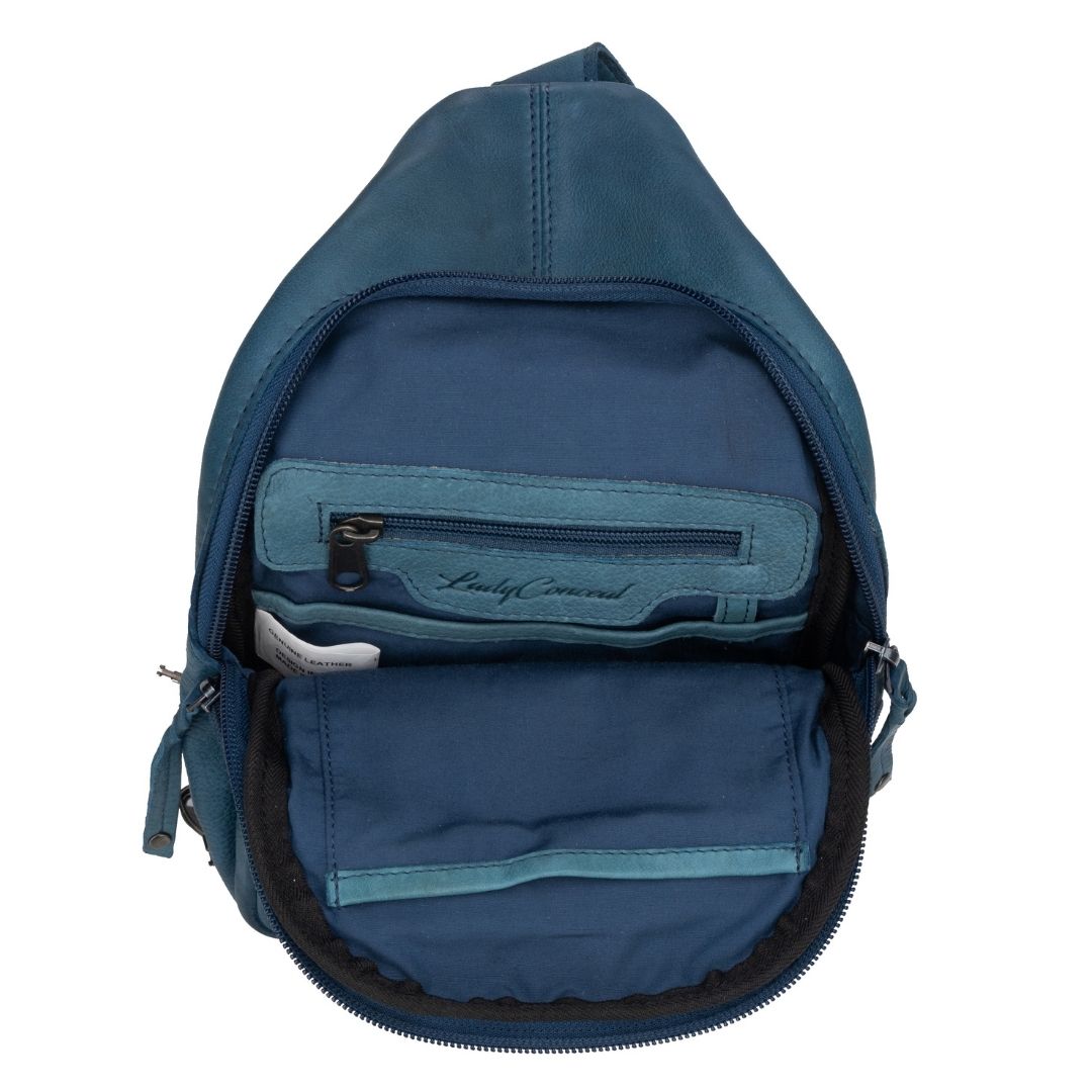 Concealed Carry Unisex Taylor Leather Sling Backpack Sling for Women — Ambidextrous CCW Bag with Universal Holster