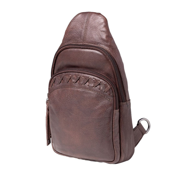 Concealed Carry Unisex Taylor Leather Sling Backpack Sling for Women — Ambidextrous CCW Bag with Universal Holster