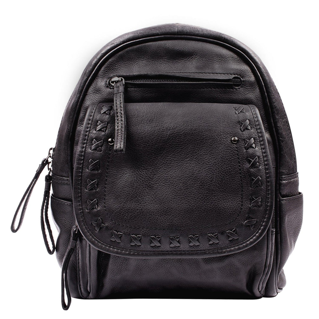 Concealed Carry RFID Daisy Leather Backpack for Women — CCW Backpack Purse with RFID Protection and Locking Gun Compartment