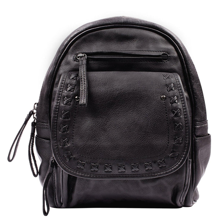 Concealed Carry RFID Daisy Leather Backpack for Women — CCW Backpack Purse with RFID Protection and Locking Gun Compartment