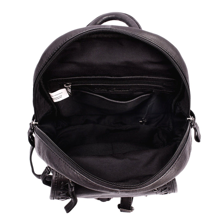 Concealed Carry RFID Daisy Leather Backpack for Women — CCW Backpack Purse with RFID Protection and Locking Gun Compartment