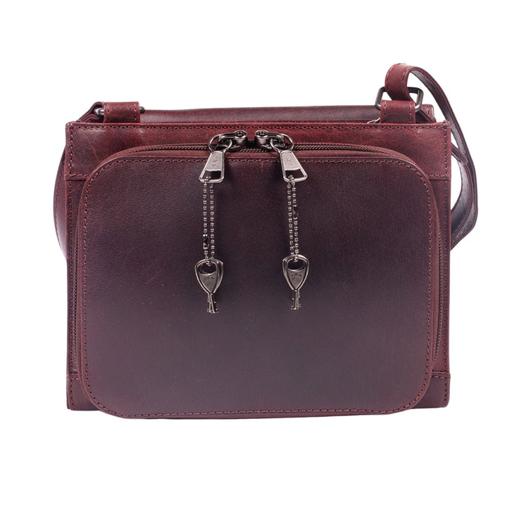 Concealed Carry Raelynn Buffalo Leather Crossbody RFID Organizer by Lady Conceal