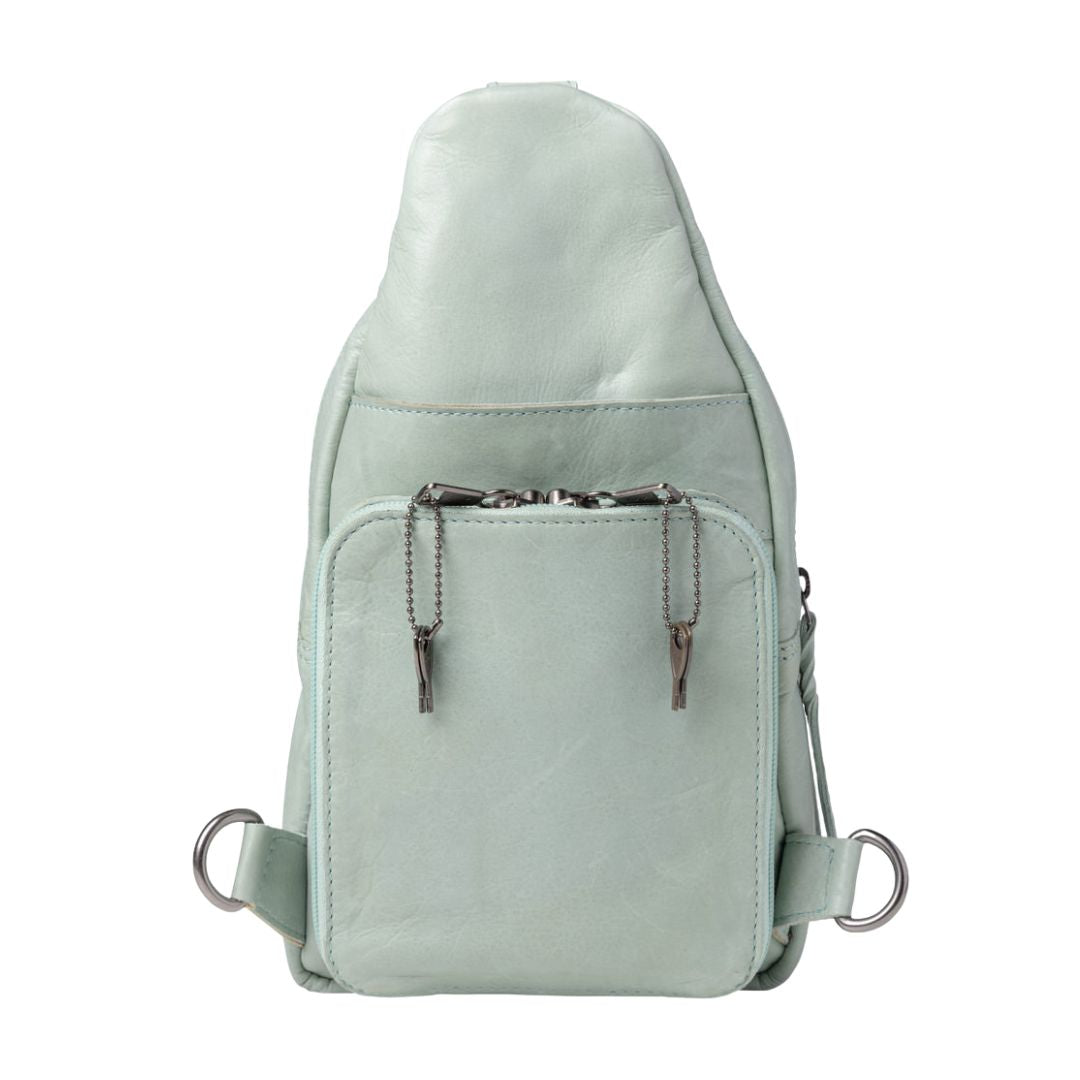 Concealed Carry Haven Sling Leather Backpack by Lady Conceal