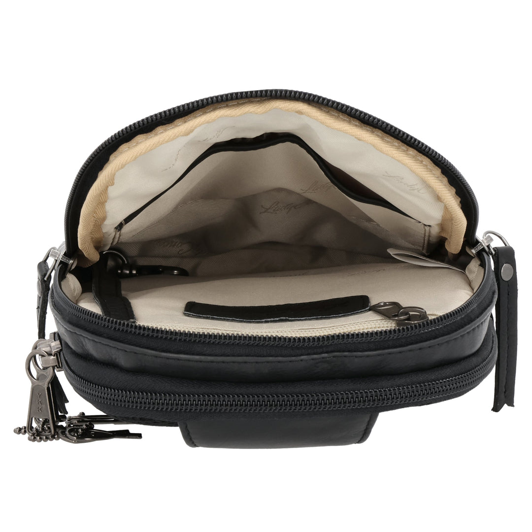 Concealed Carry Bristol Sling Leather Backpack by Lady Conceal
