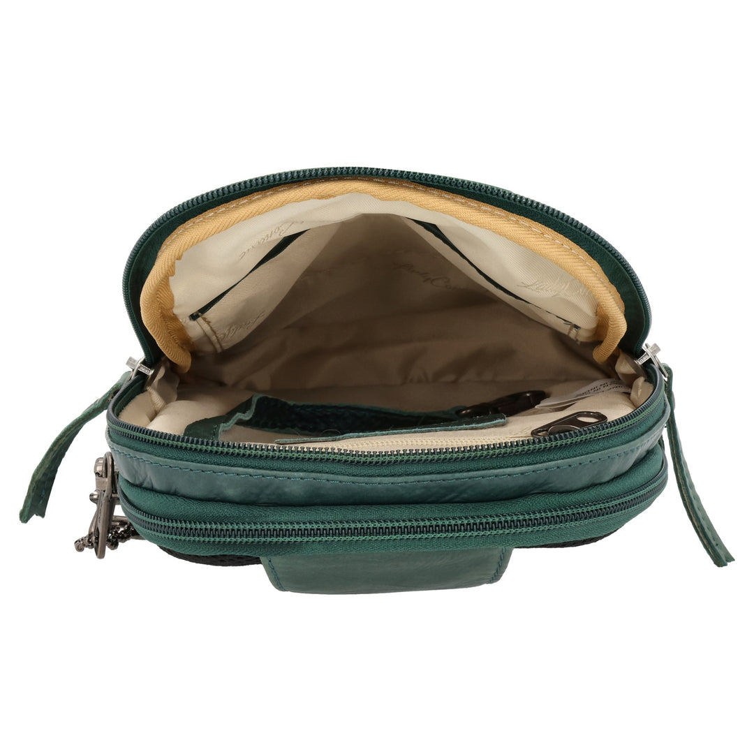 Concealed Carry Bristol Sling Leather Backpack by Lady Conceal