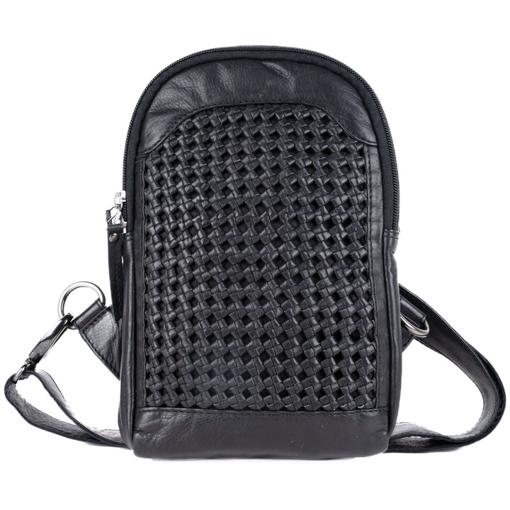 Concealed Carry Bristol Sling Leather Backpack by Lady Conceal