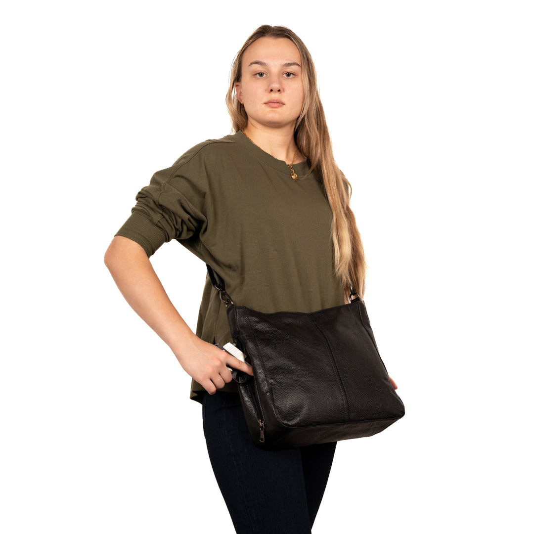 Concealed Carry Ava Leather Hobo by Lady Conceal