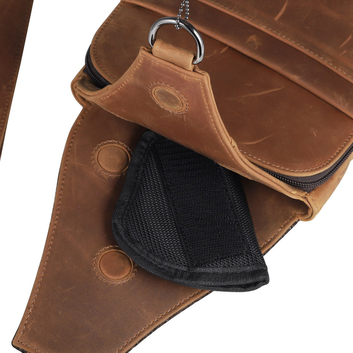 Concealed Carry Unisex Dakota Leather Sling by Lady Conceal - Large and Regular Size