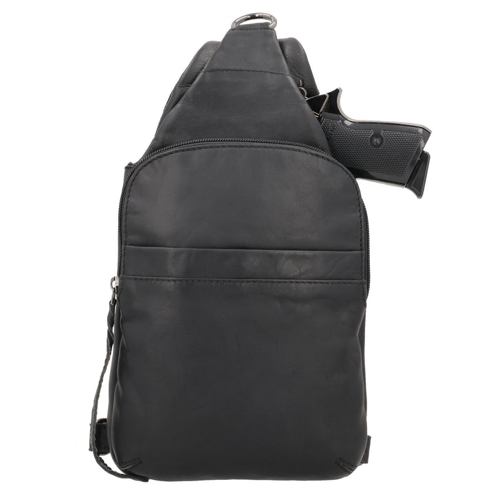 Concealed Carry Unisex Dakota Leather Sling by Lady Conceal - Large and Regular Size