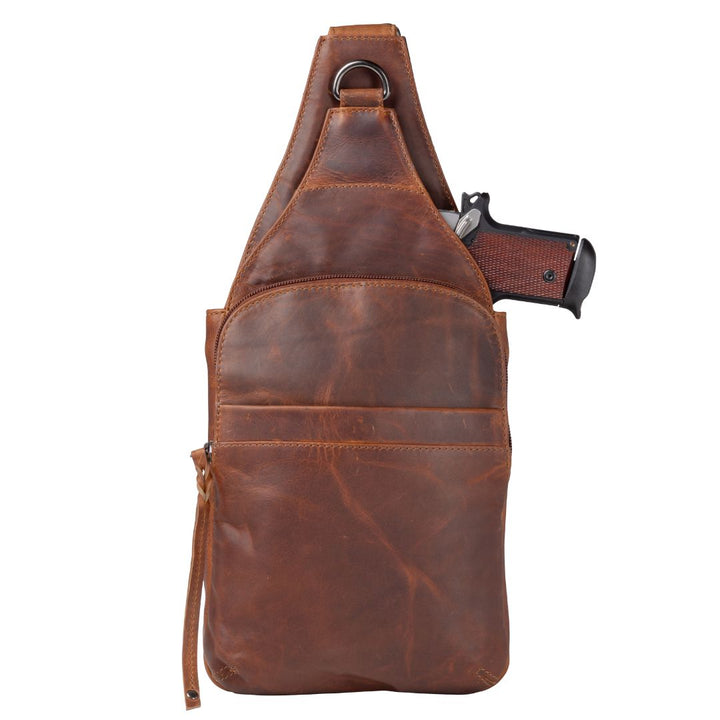 Concealed Carry Unisex Dakota Leather Sling by Lady Conceal