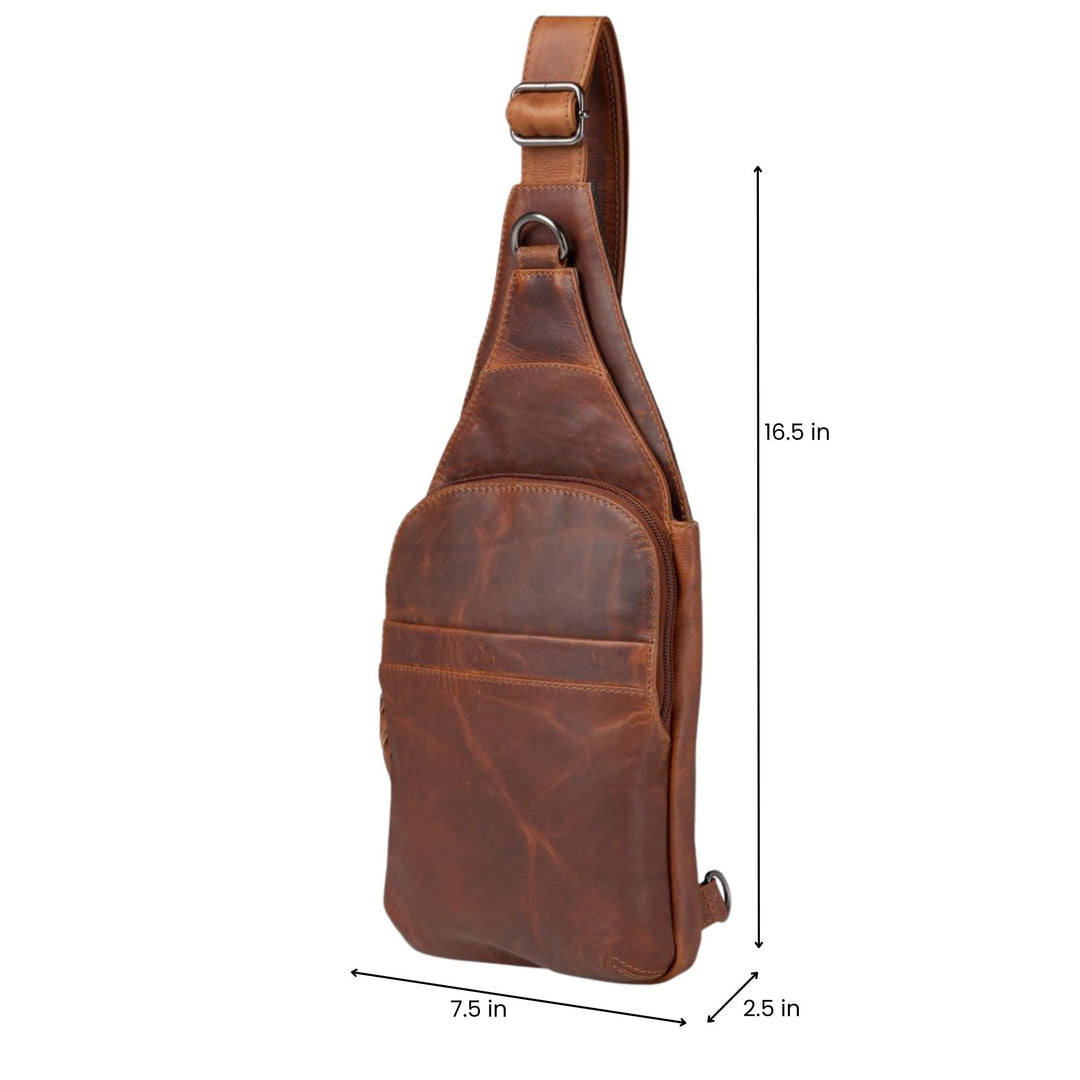 Concealed Carry Unisex Dakota Leather Sling by Lady Conceal - Large and Regular Size