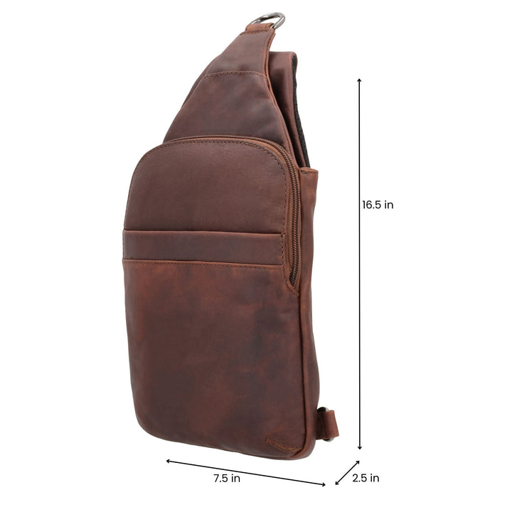 Concealed Carry Unisex Dakota Leather Sling by Lady Conceal - Large and Regular Size