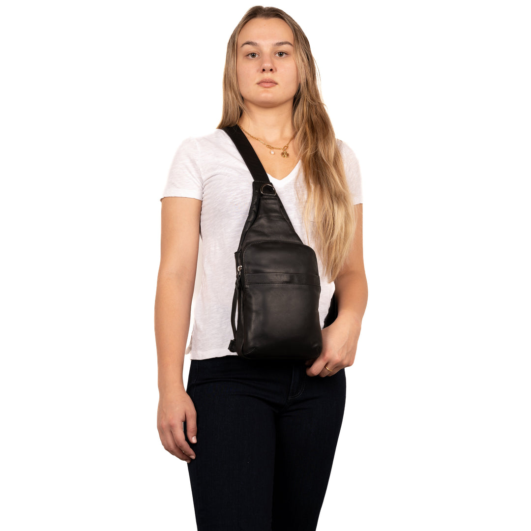 Concealed Carry Unisex Dakota Leather Sling by Lady Conceal - Large and Regular Size