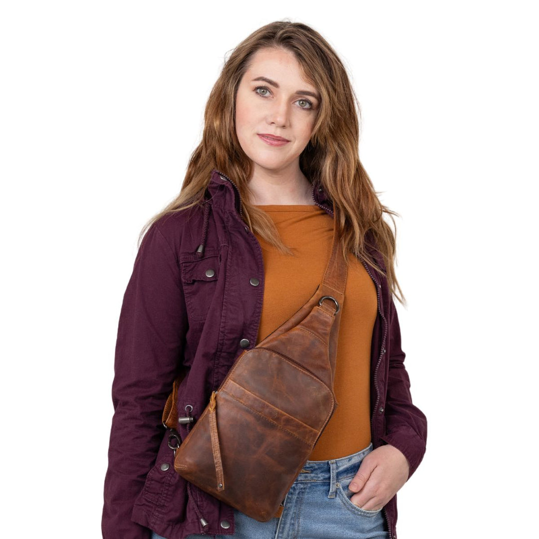 Concealed Carry Unisex Dakota Leather Sling by Lady Conceal