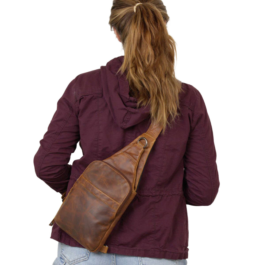 Concealed Carry Unisex Dakota Leather Sling by Lady Conceal