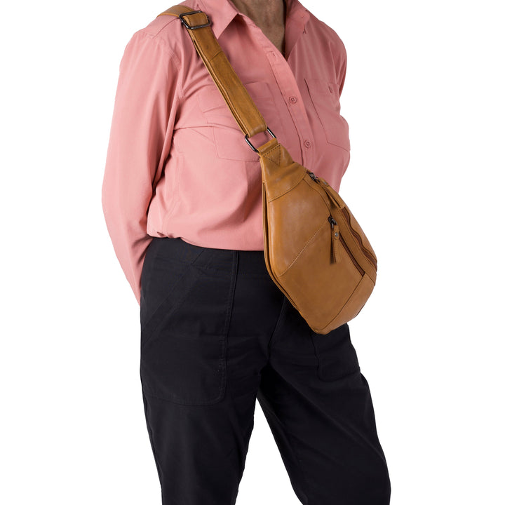 Concealed Carry Charlie Magnetic Leather Sling by Lady Conceal