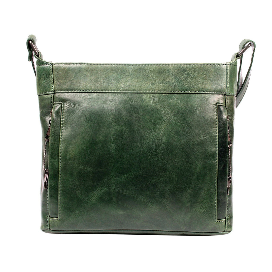 Delaney Concealed Carry Crossbody — Full-Grain Leather Purse with Ambidextrous YKK Locking Zippers & Universal Holster