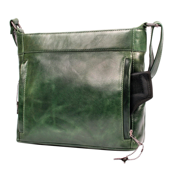 Delaney Concealed Carry Crossbody — Full-Grain Leather Purse with Ambidextrous YKK Locking Zippers & Universal Holster