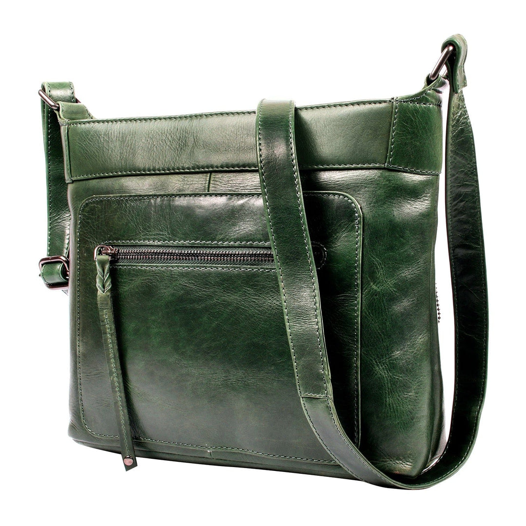 Delaney Concealed Carry Crossbody — Full-Grain Leather Purse with Ambidextrous YKK Locking Zippers & Universal Holster