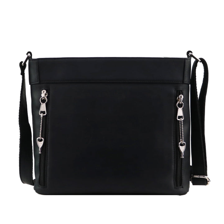 Delaney Concealed Carry Crossbody — Full-Grain Leather Purse with Ambidextrous YKK Locking Zippers & Universal Holster