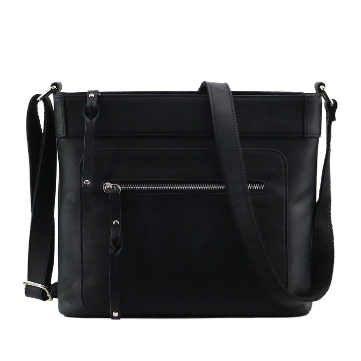 Delaney Concealed Carry Crossbody — Full-Grain Leather Purse with Ambidextrous YKK Locking Zippers & Universal Holster