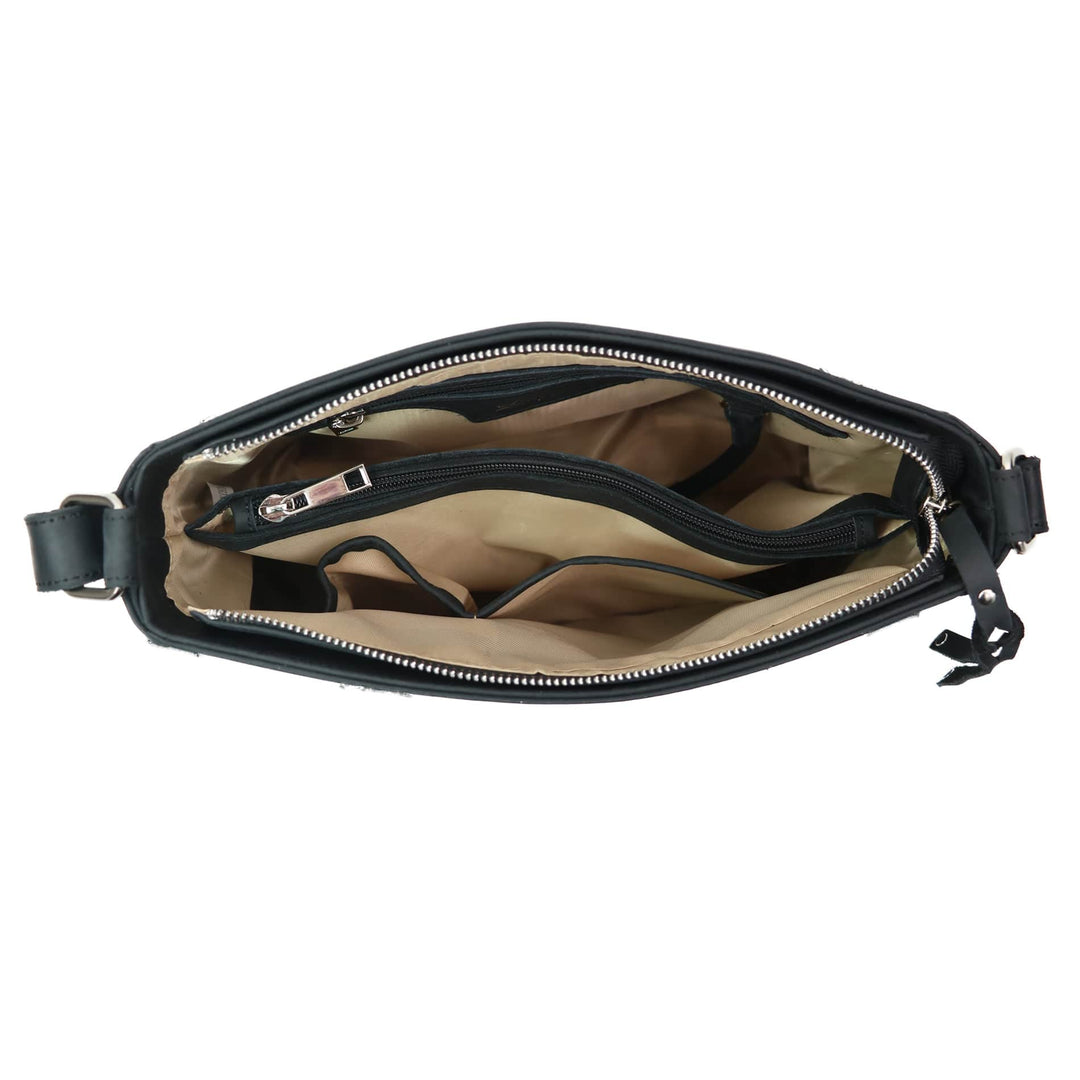 Delaney Concealed Carry Crossbody — Full-Grain Leather Purse with Ambidextrous YKK Locking Zippers & Universal Holster