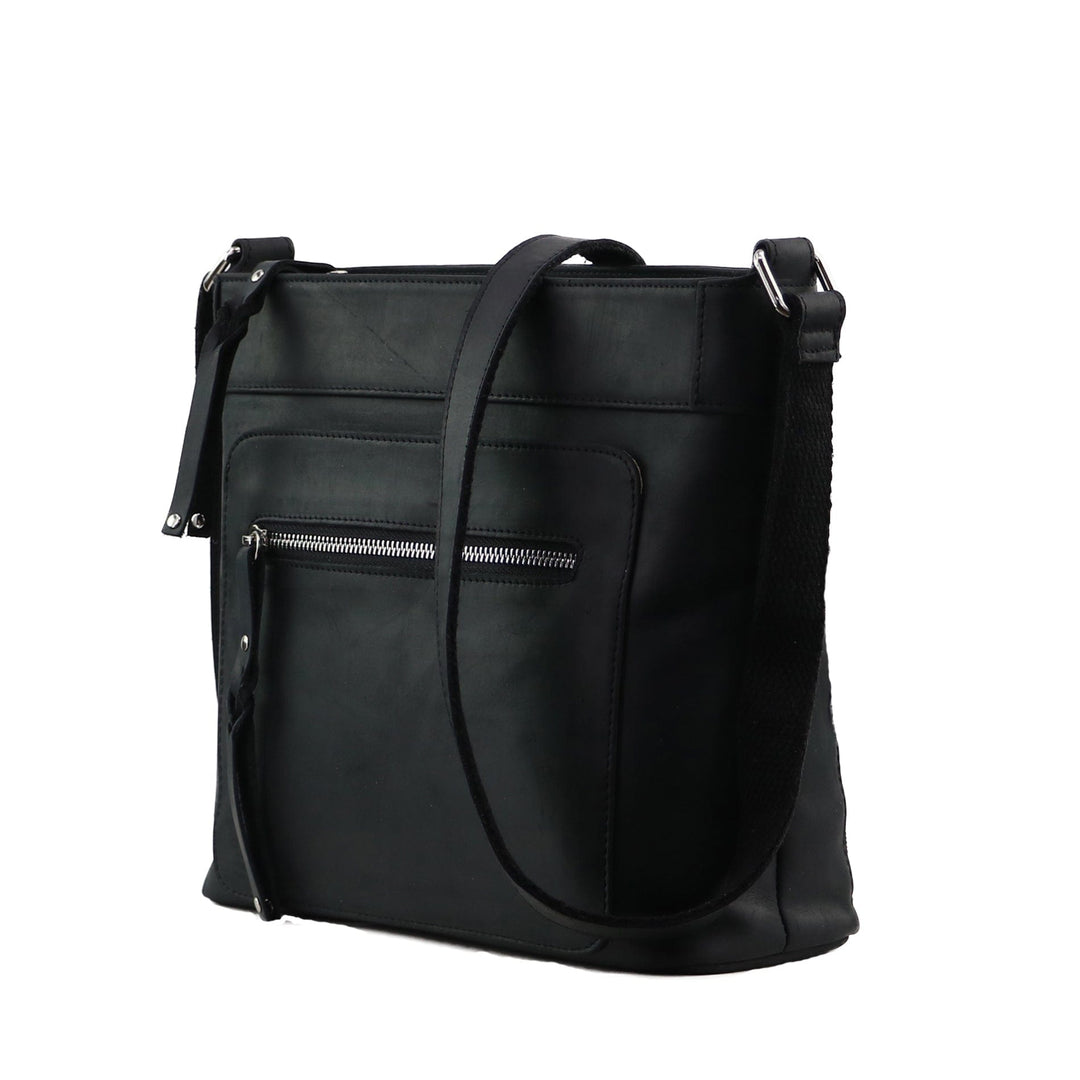 Delaney Concealed Carry Crossbody — Full-Grain Leather Purse with Ambidextrous YKK Locking Zippers & Universal Holster