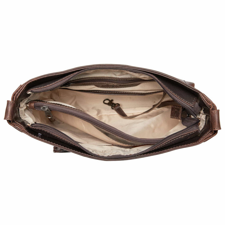 Delaney Concealed Carry Crossbody — Full-Grain Leather Purse with Ambidextrous YKK Locking Zippers & Universal Holster