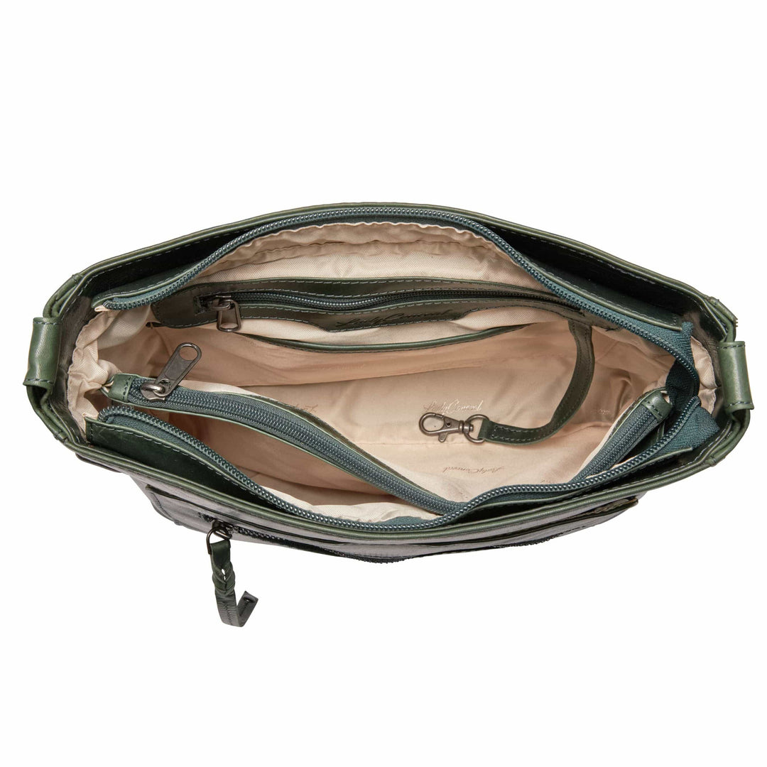 Delaney Concealed Carry Crossbody — Full-Grain Leather Purse with Ambidextrous YKK Locking Zippers & Universal Holster