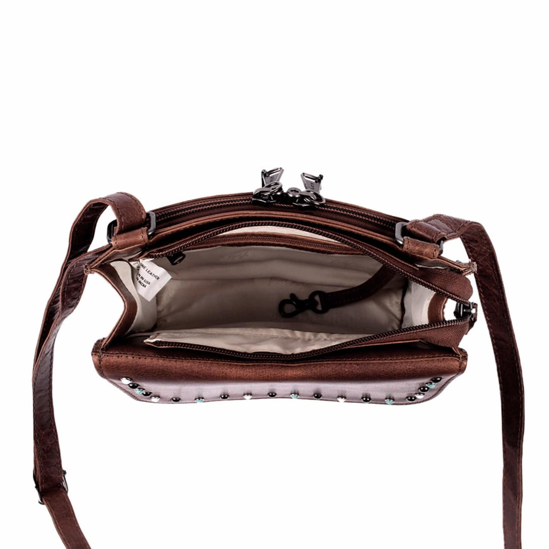Concealed Carry Raelynn Buffalo Leather Crossbody RFID Organizer by Lady Conceal